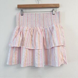 Vineyard Vines Harbor Smocked Mini Tiered Skirt Neon Rosa Size M NEW
